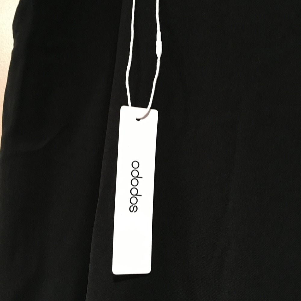 Ododos High Waist Super Wide Leg Pants Womens XL Black Minimalist Modern Capsule - Picture 3 of 13